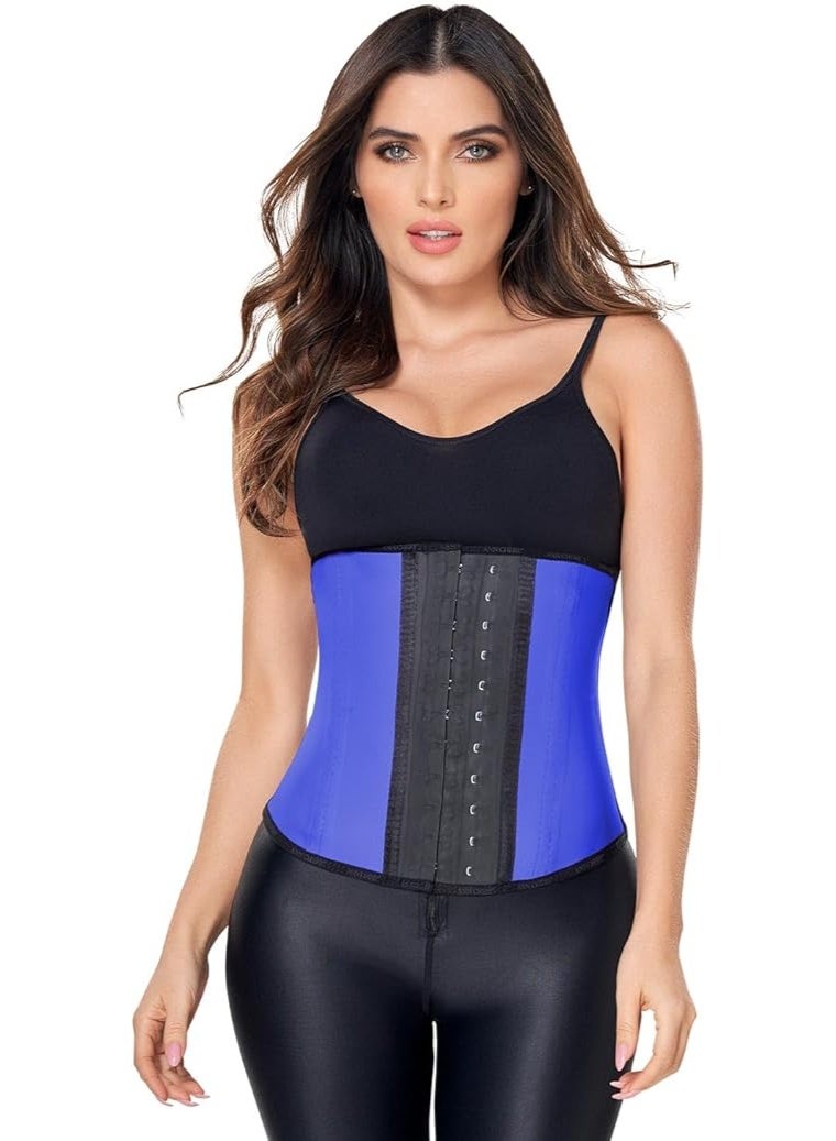 Kebeier™ Women’s Corset Waist Trainer Faja Deportiva, Workout Waist Cincher for Tummy Control & Body Shaping, Queen Blue (L) - Image 1